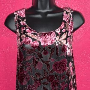 ModCloth Fairycore, romantic, Velvet burnout tank from. Size large.